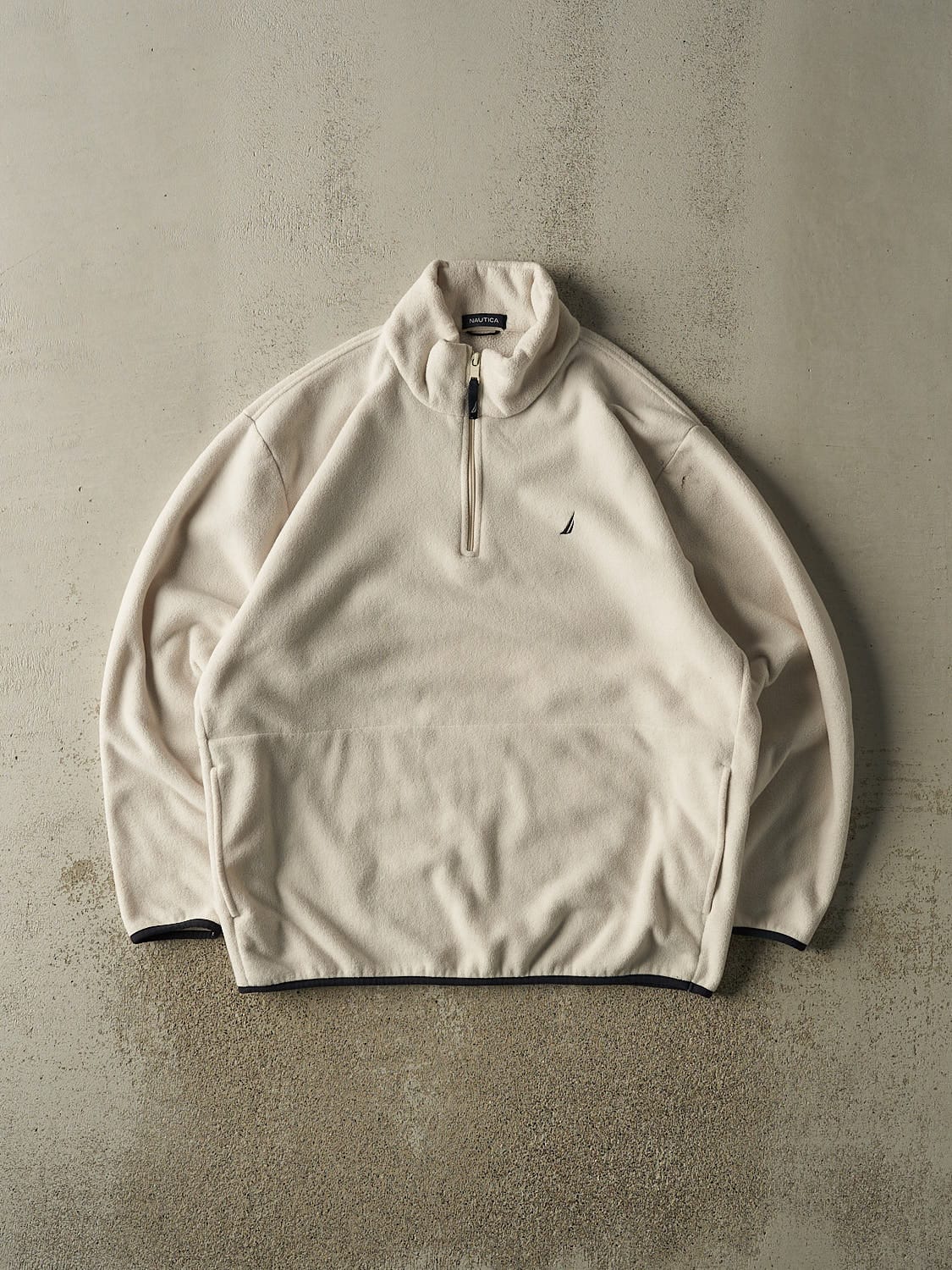 Vintage 90s Beige Nautica Quarter Zip Fleece (XXL)