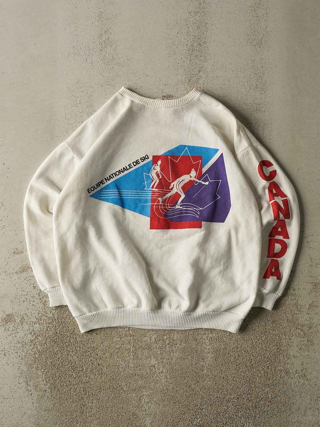 Vintage 80s White Canada Skiing Crewneck (M/L)