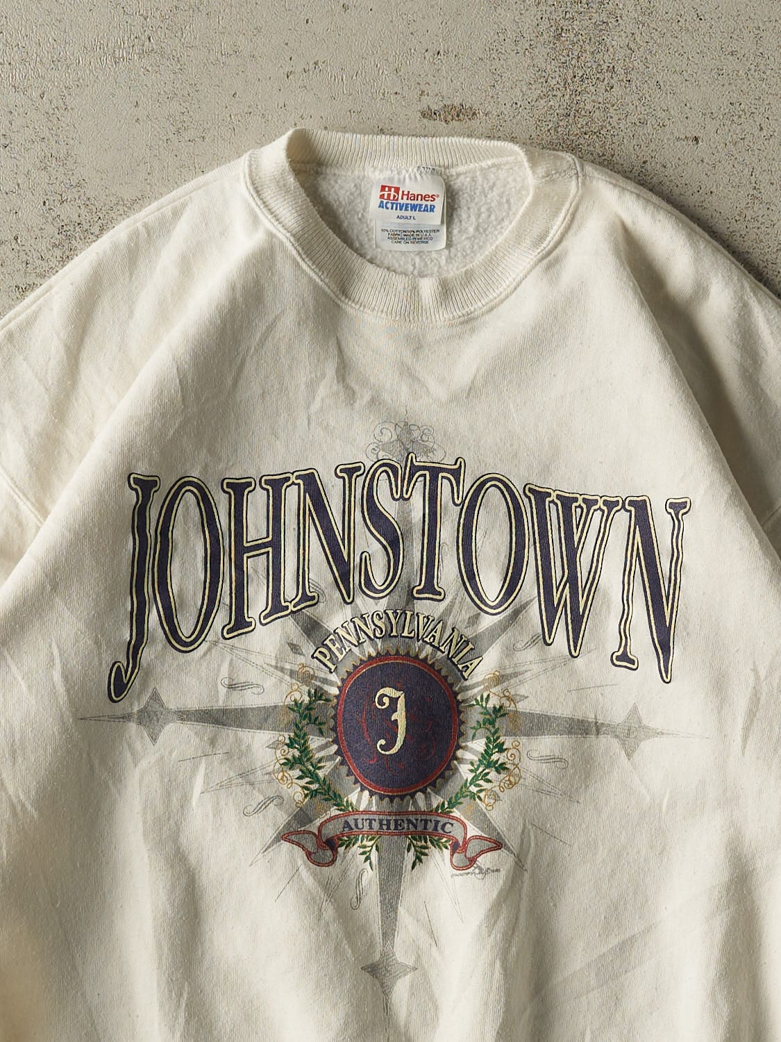 Vintage 90s White Johnstown Pennsylvania Crewneck (M/L)