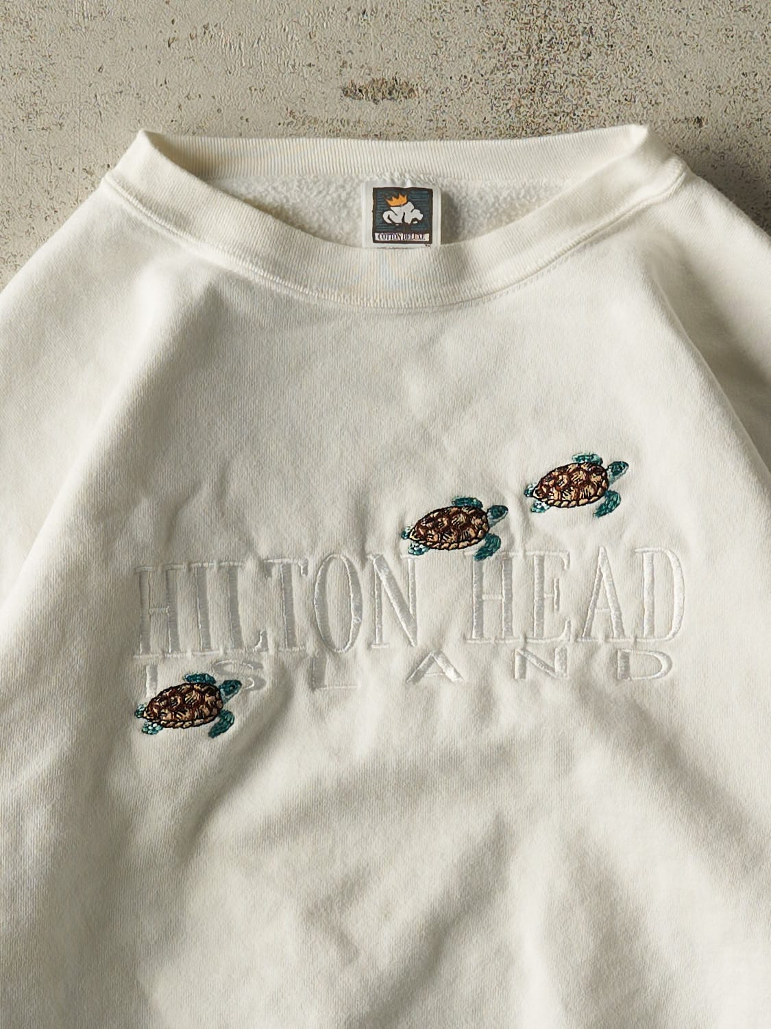 Vintage 90s White Hilton Head Island Crewneck (S/M)