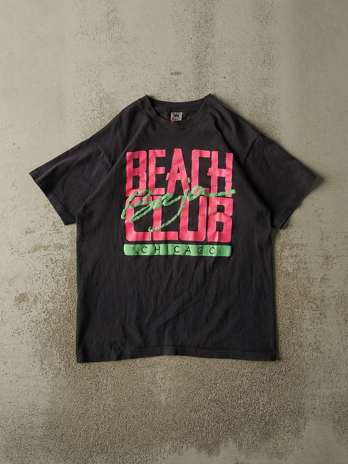 Vintage 80s Black Chicago Beach Club Single Stitch Tee (L)