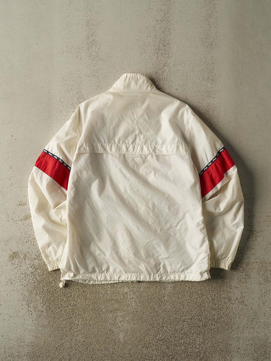 Vintage Y2K White Fila Windbreaker Jacket (S/M)