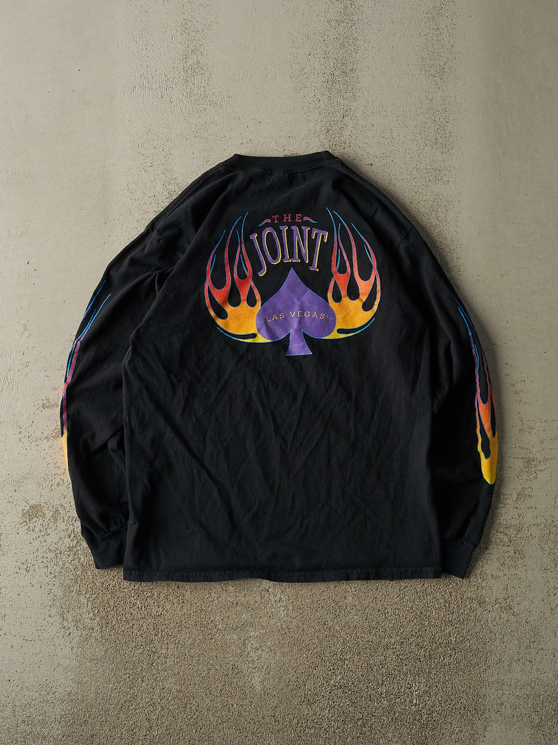 Vintage 90s Black Hard Rock Hotel Las Vegas Flames Long Sleeve (L/XL)