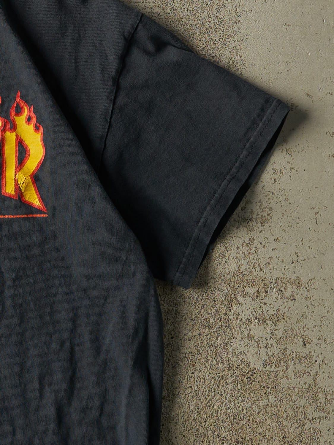 Vintage Y2K Faded Black Thrasher Tee (S/M)