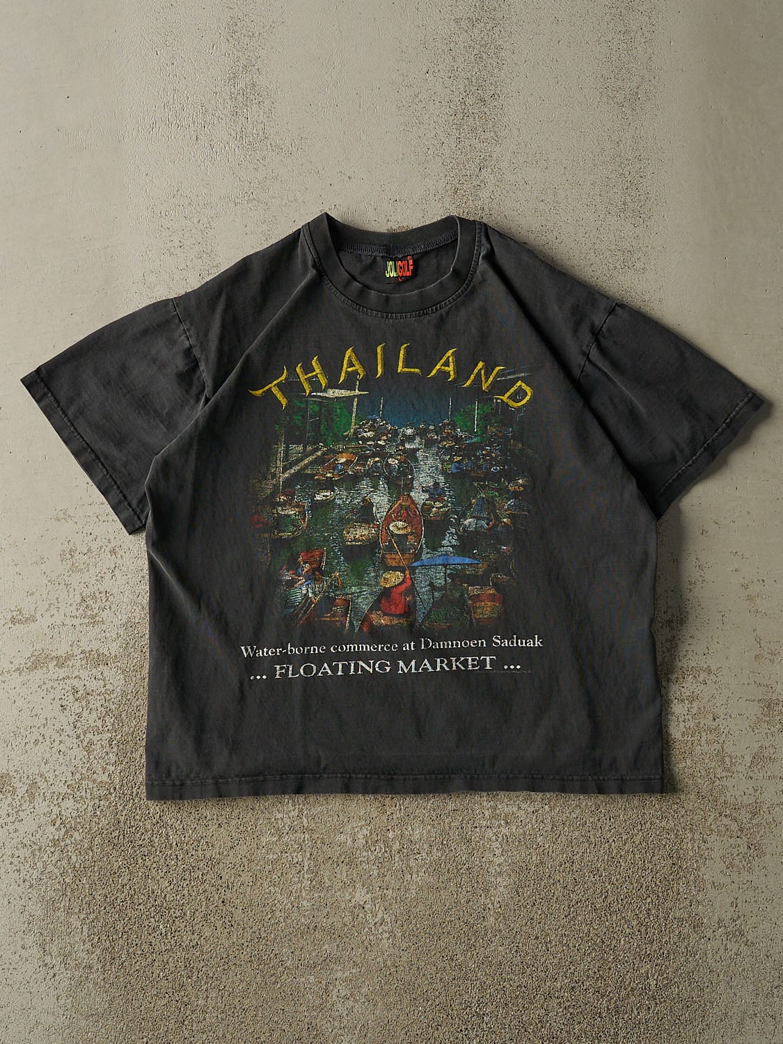 Vintage 90s Faded Black Thailand Tee (M)