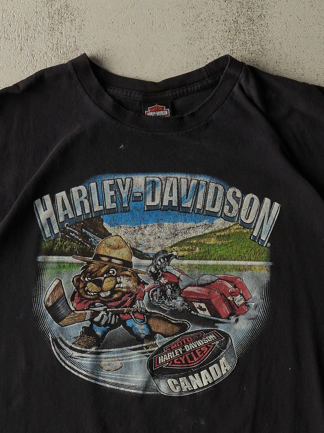 Vintage 11' Black Harley Davidson Regina Saskatchewan Tee (XXL/XXXL)