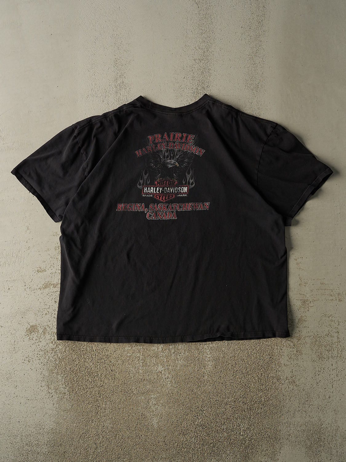 Vintage 11' Black Harley Davidson Regina Saskatchewan Tee (XXL/XXXL)
