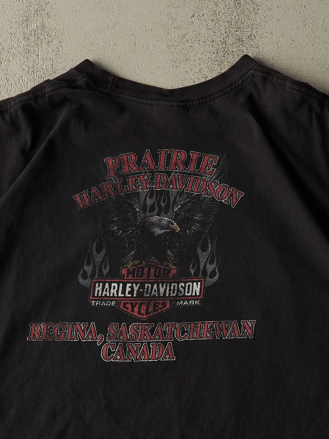 Vintage 11' Black Harley Davidson Regina Saskatchewan Tee (XXL/XXXL)