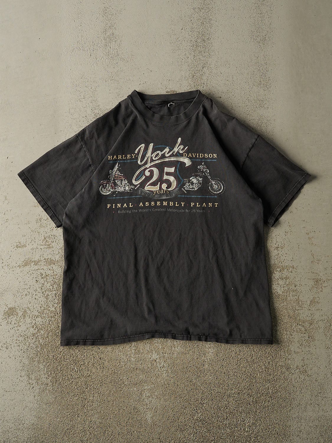 Vintage 98' Faded Black Harley Davidson 25th Anniversary Tee (L)