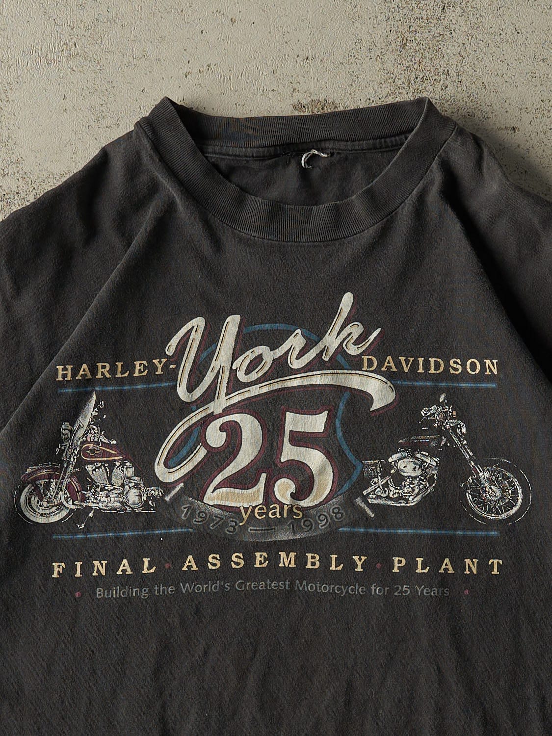 Vintage 98' Faded Black Harley Davidson 25th Anniversary Tee (L)