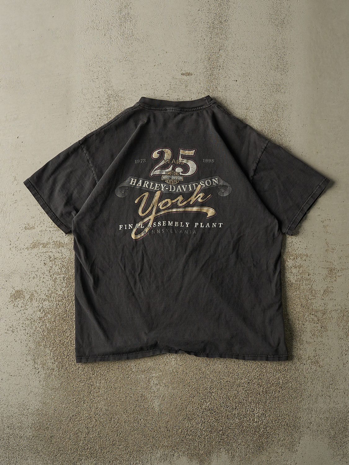 Vintage 98' Faded Black Harley Davidson 25th Anniversary Tee (L)