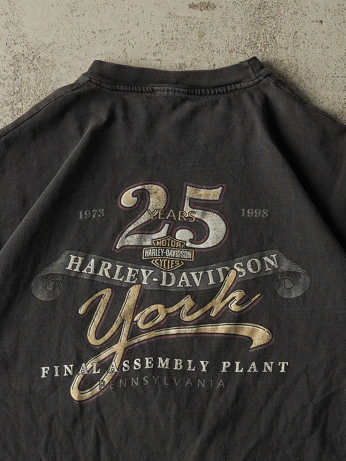 Vintage 98' Faded Black Harley Davidson 25th Anniversary Tee (L)