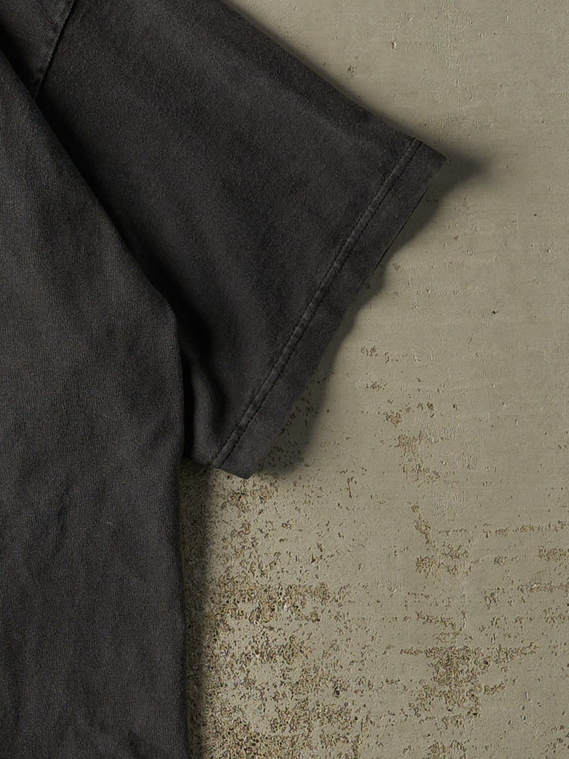 Vintage 97' Faded Black Harley Davidson Quarter Button Tee (L/XL)