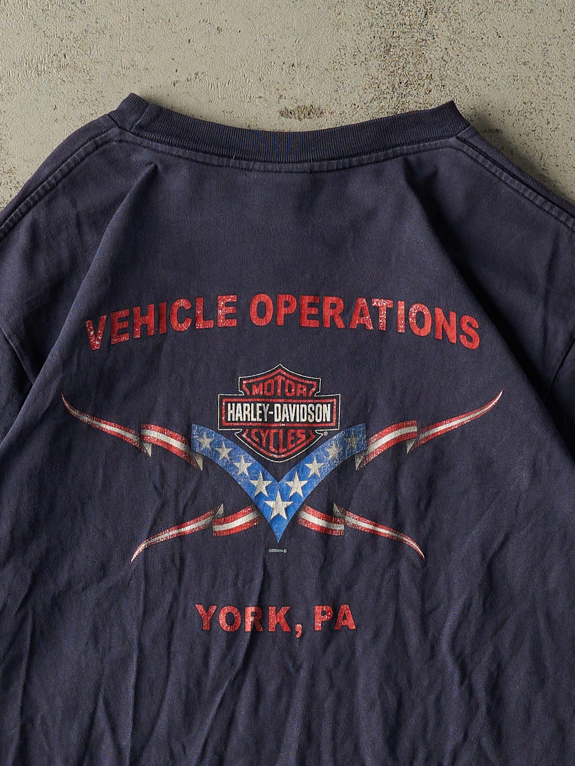 Vintage 04' Navy Blue Harley Davidson York PA Tee (M/L)