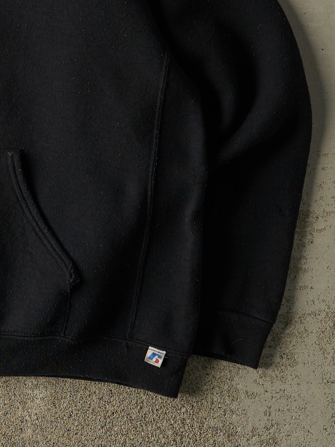 Vintage Y2K Black Russell Athletic Blank Hoodie (XXL)