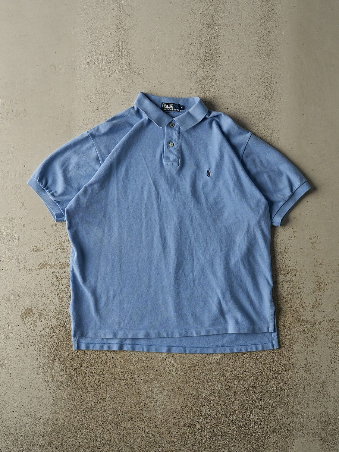 Vintage 90s Baby Blue Polo Quarter Button Tee (XL)