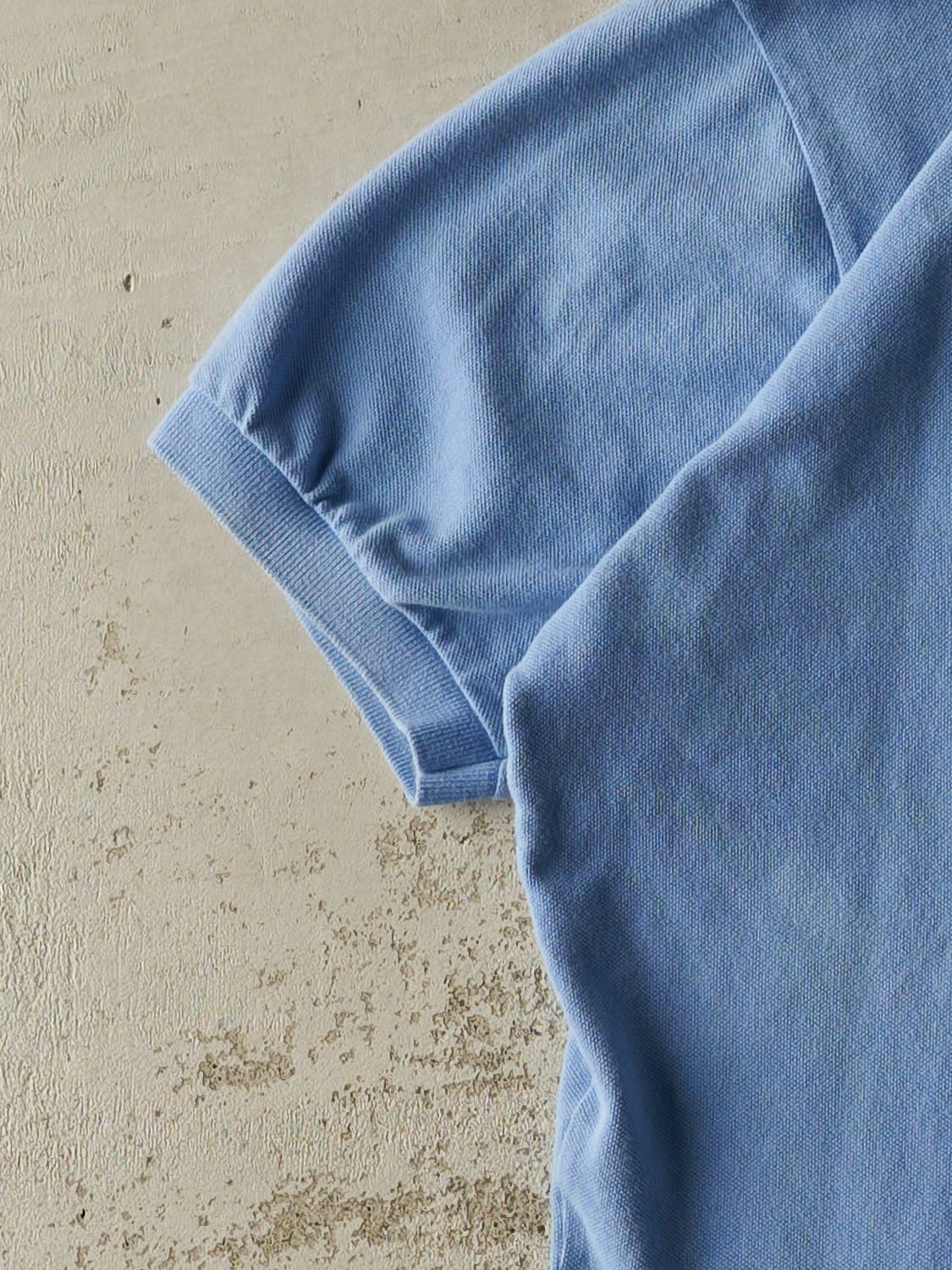 Vintage 90s Baby Blue Polo Quarter Button Tee (XL)