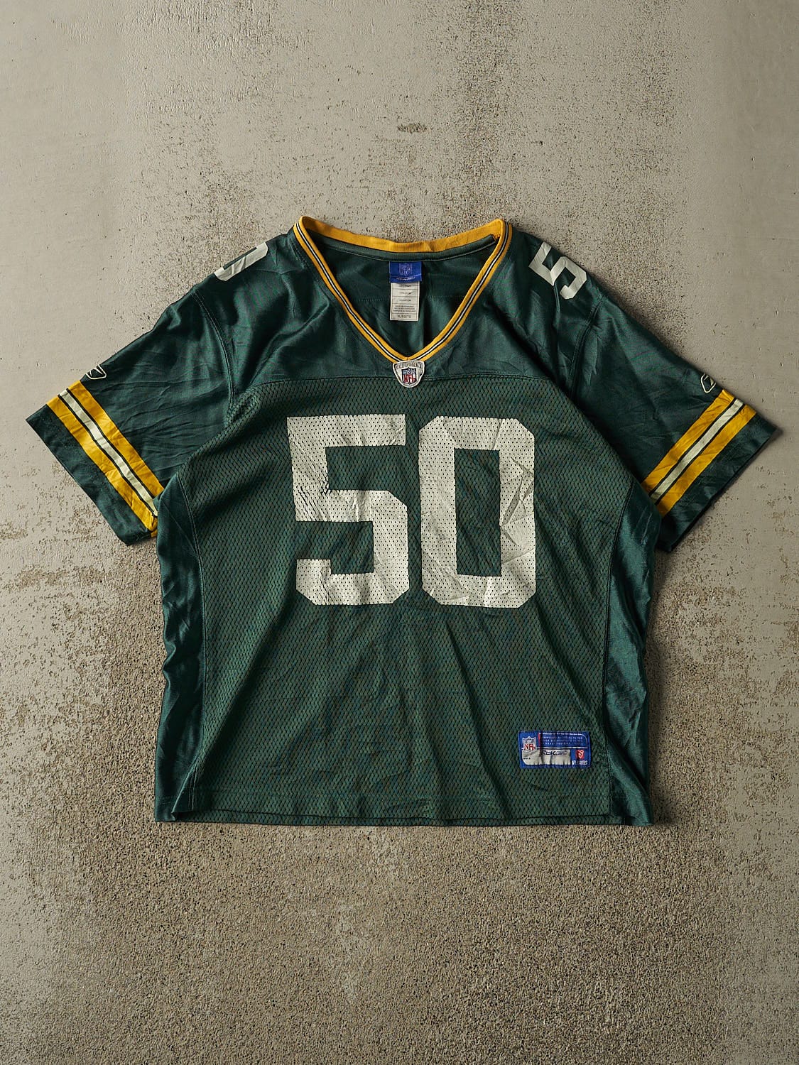 Vintage Y2K Green Green Bay Packers #50 Hawk Jersey (S/M)