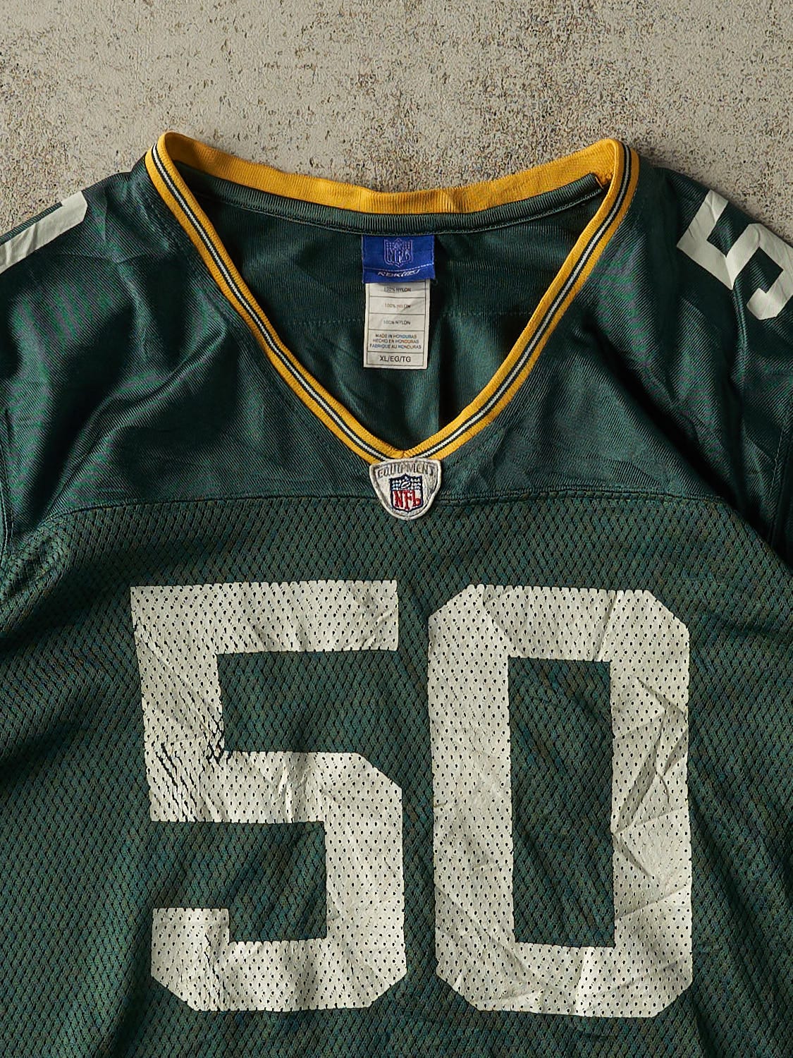 Vintage Y2K Green Green Bay Packers #50 Hawk Jersey (S/M)