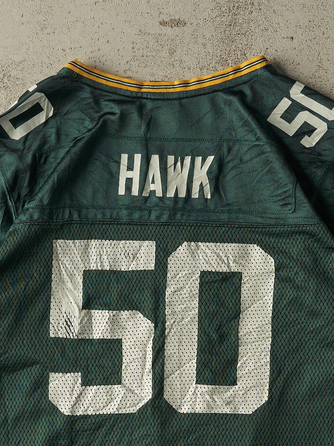 Vintage Y2K Green Green Bay Packers #50 Hawk Jersey (S/M)