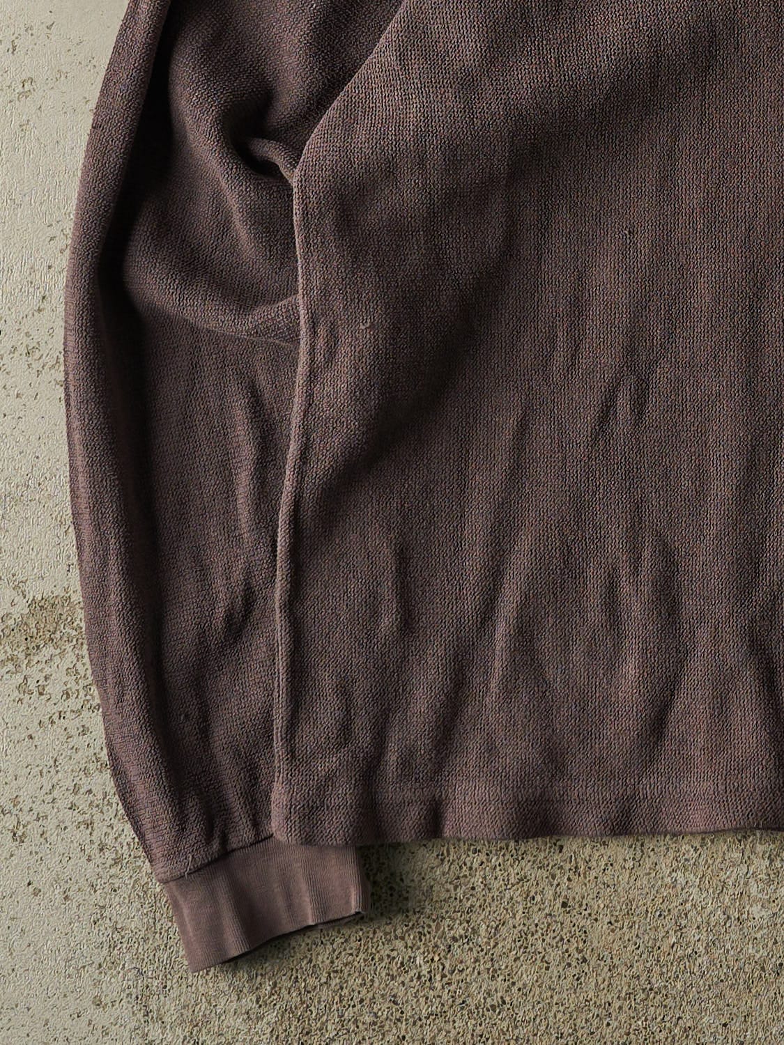 Vintage 90s Brown Converse Quarter Button Long Sleeve (L/XL)