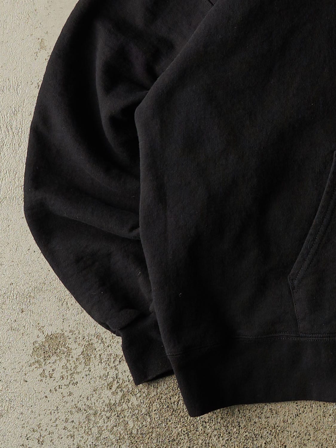 Vintage 90s Black Blank Zip Up Hoodie (L/XL)