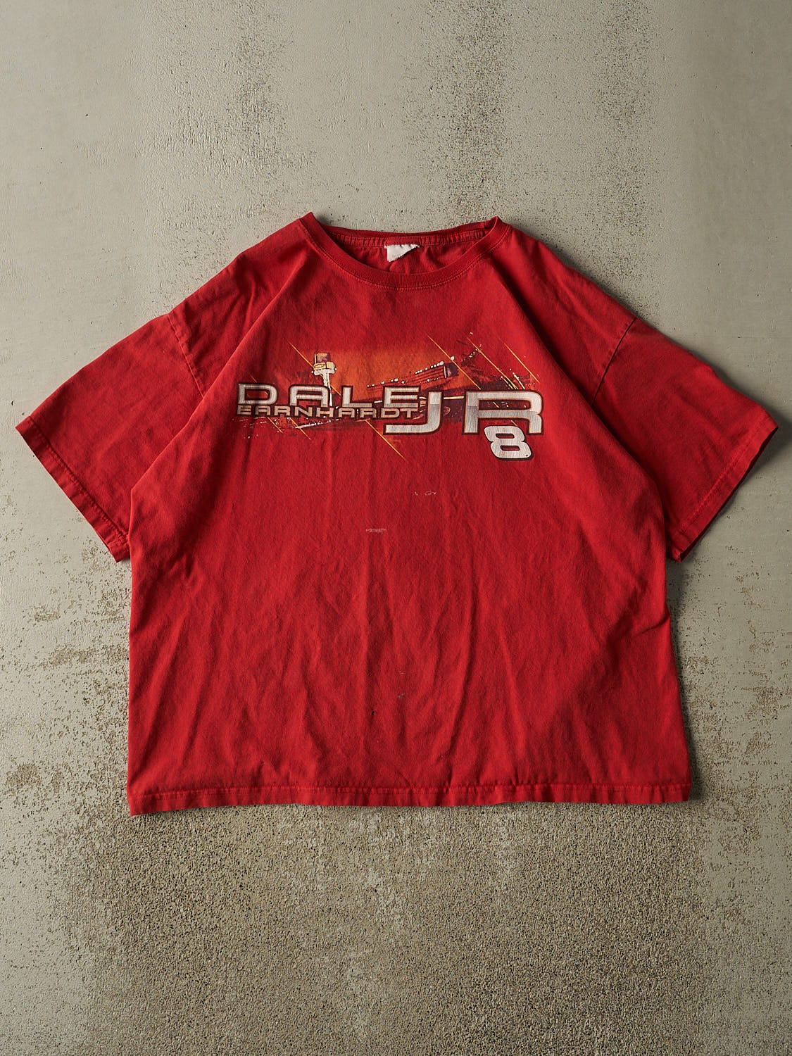 Vintage Y2K Red Dale Earnhardt Jr Nascar Tee (L/XL)