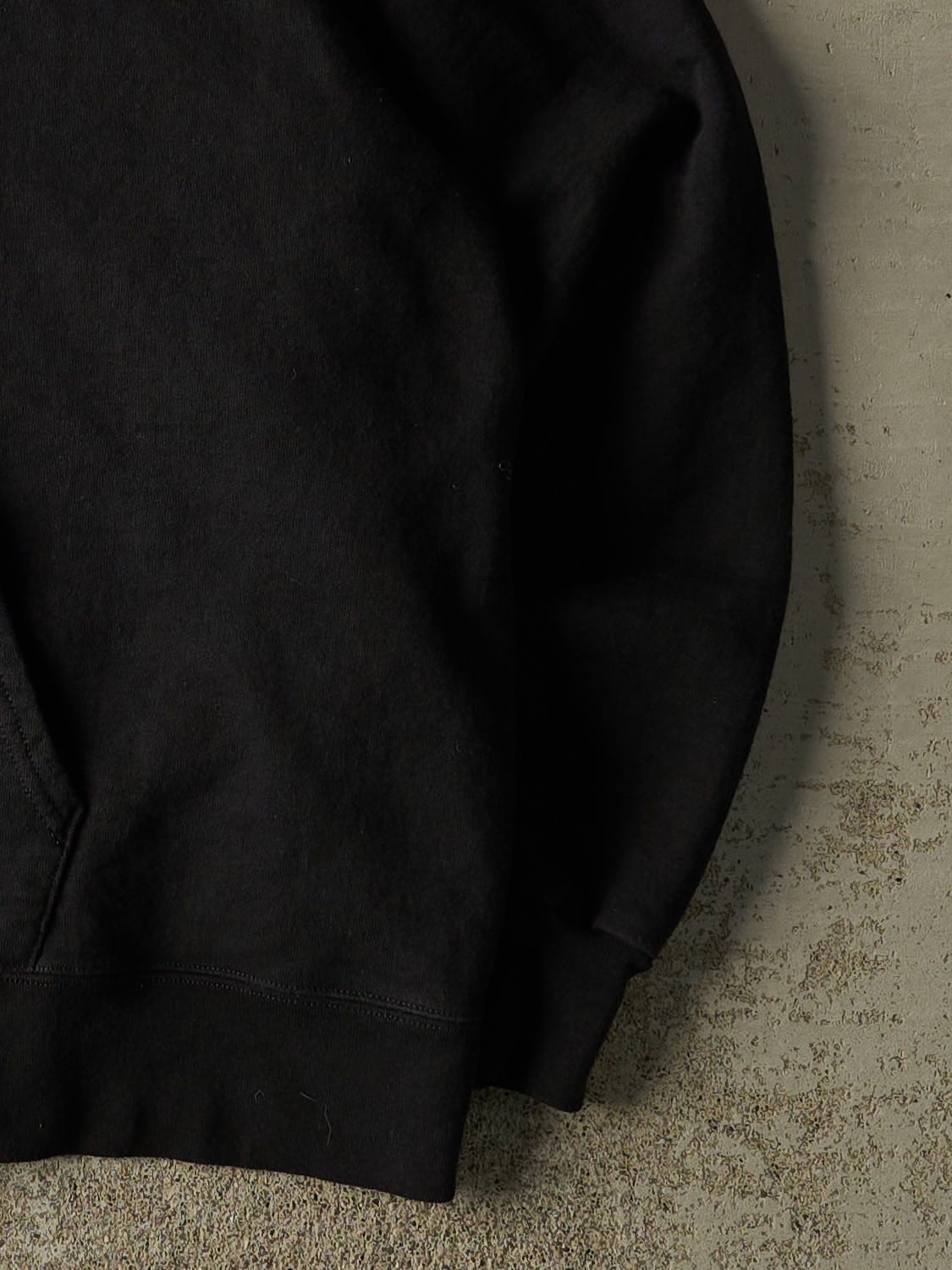 Vintage 90s Black Blank Zip Up Hoodie (L/XL)