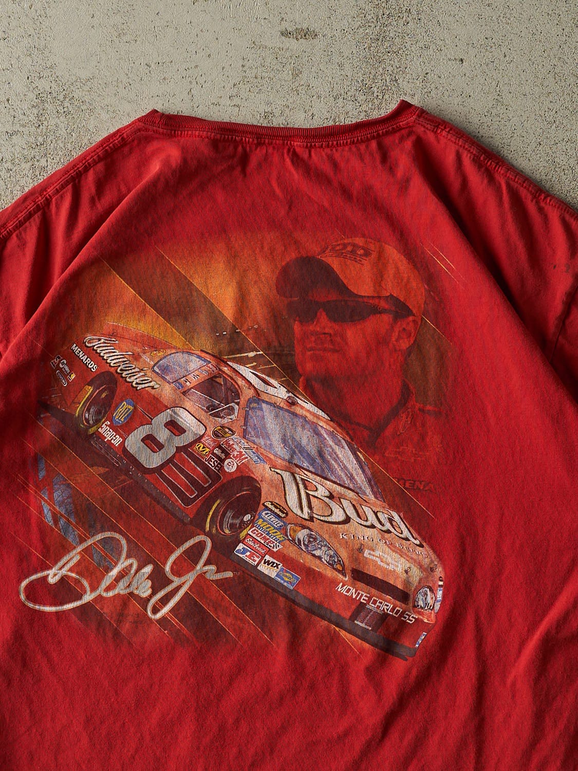 Vintage Y2K Red Dale Earnhardt Jr Nascar Tee (L/XL)