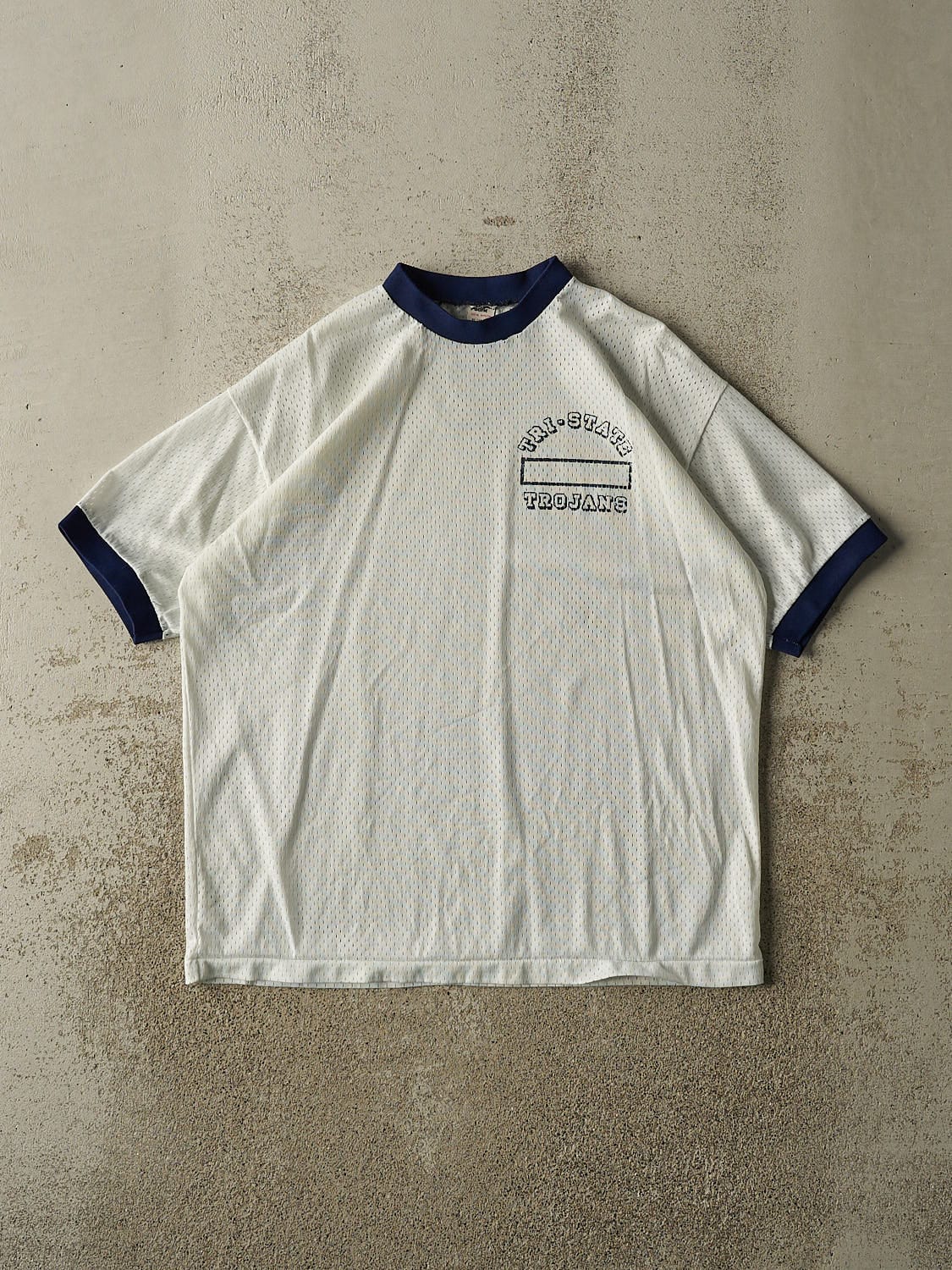 Vintage 80s White Tri-State Trojans Jersey (L)