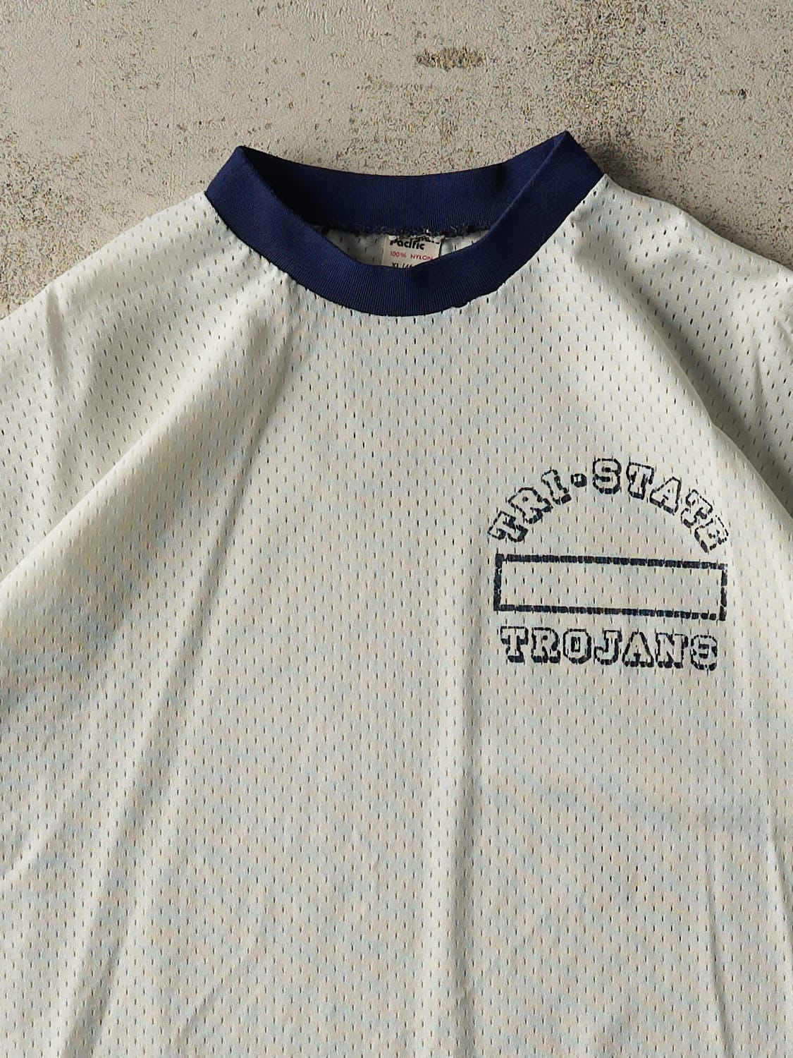 Vintage 80s White Tri-State Trojans Jersey (L)