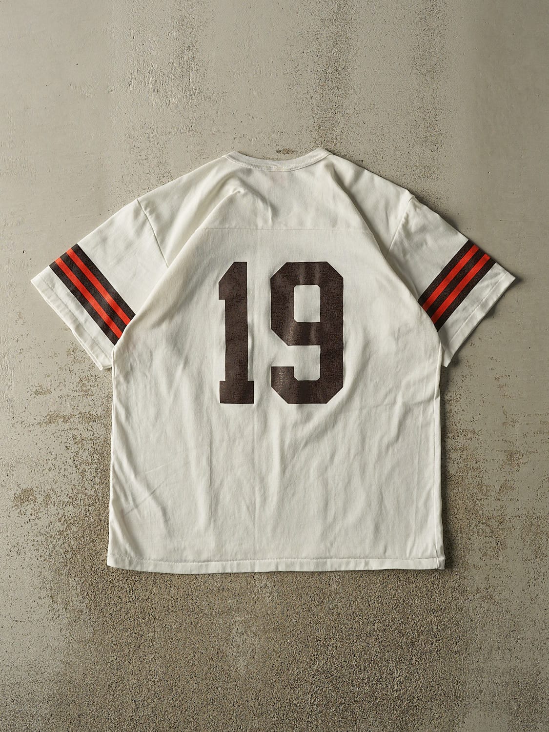 Vintage 80s White Cleveland Browns #19 Jersey Tee (L/XL)