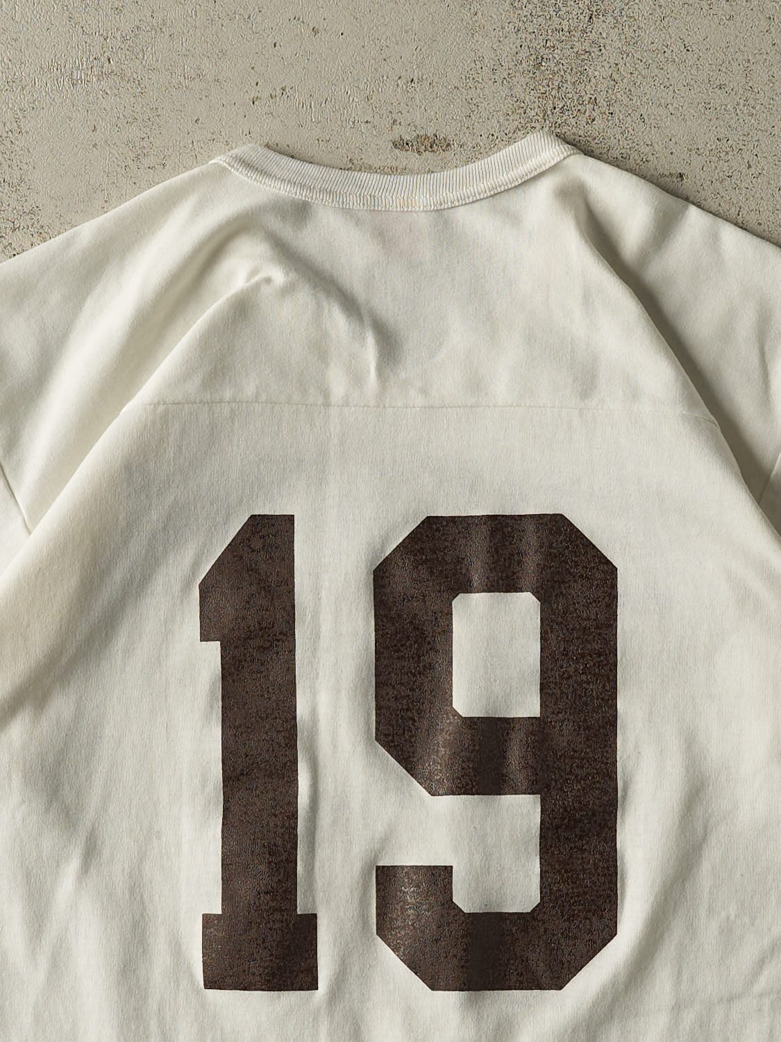 Vintage 80s White Cleveland Browns #19 Jersey Tee (L/XL)