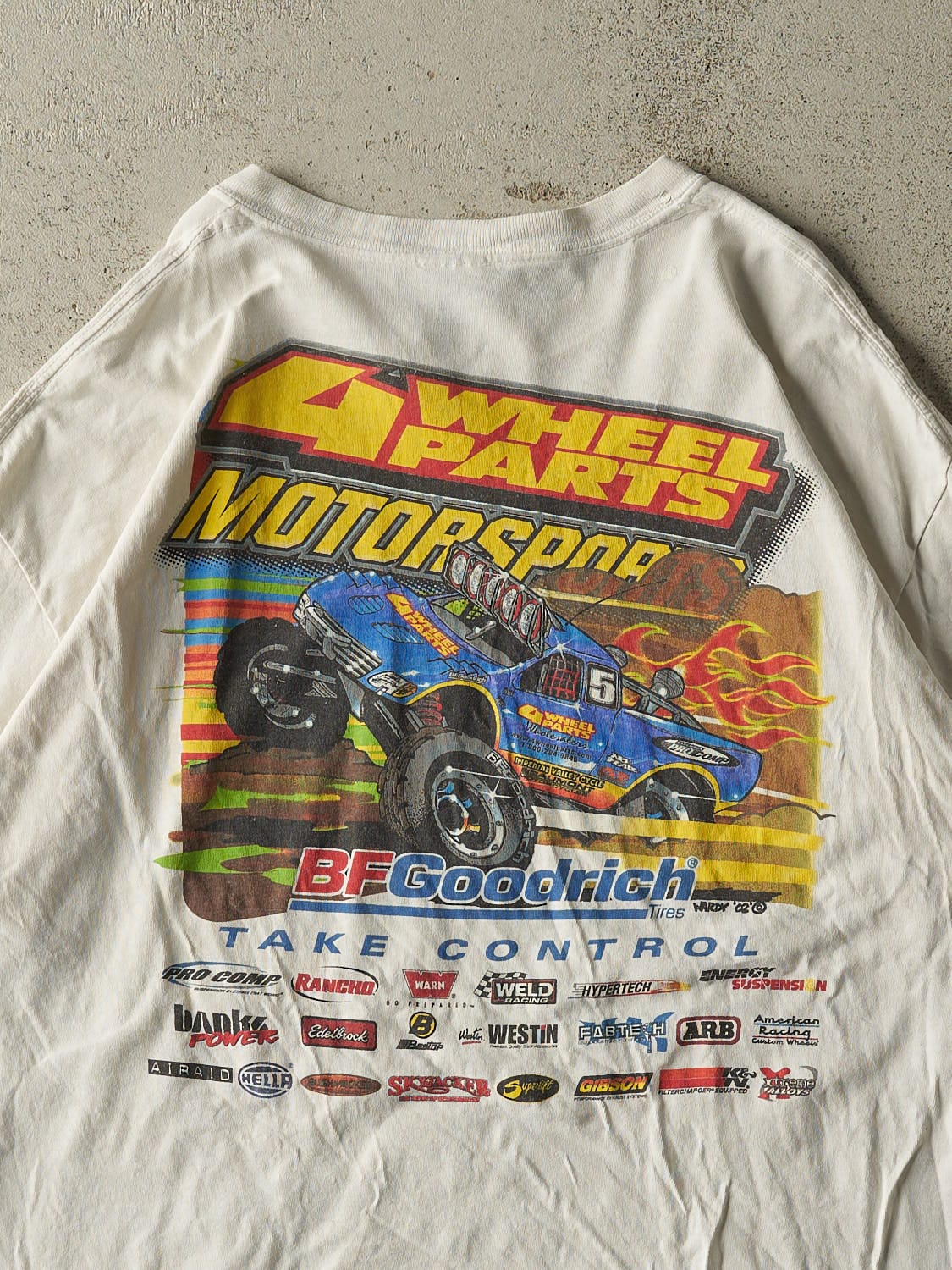 Vintage 02' White BF Goodrich x Four Wheel Parts Monster Truck Tee (L/XL)