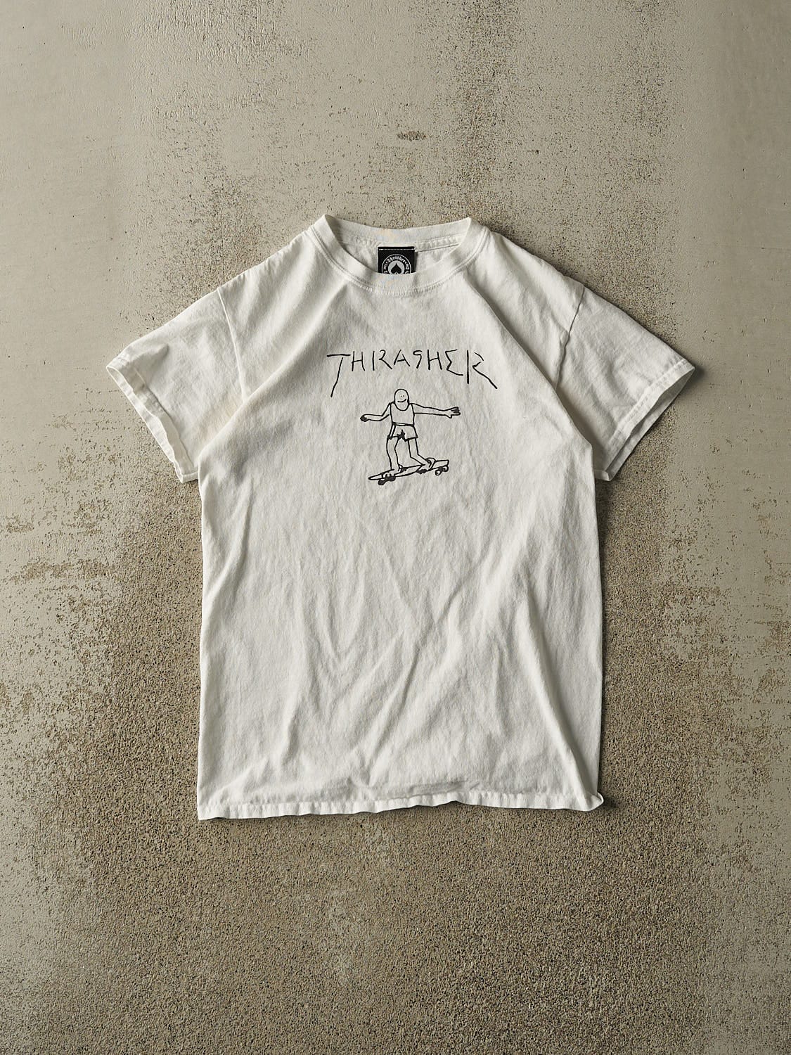 Vintage Y2K White Thrasher Tee (XXS/XS)