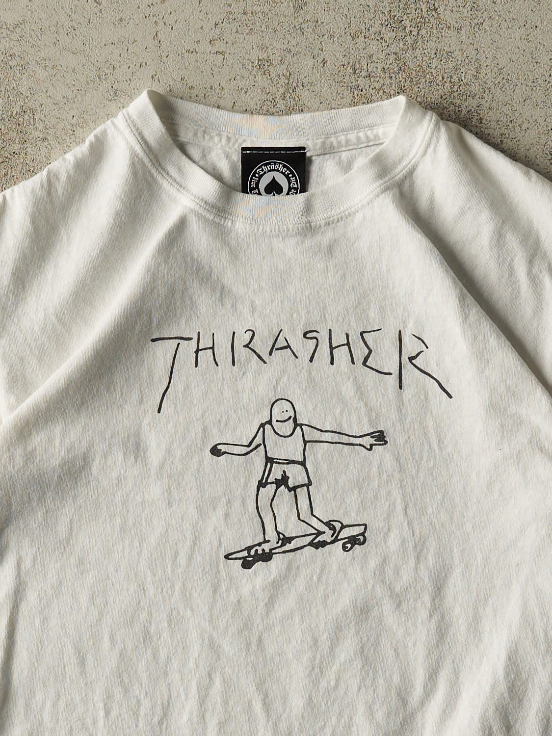 Vintage Y2K White Thrasher Tee (XXS/XS)