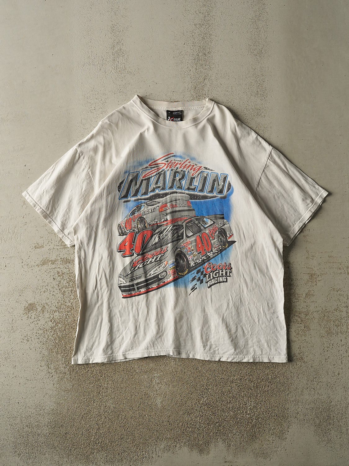 Vintage Y2K White Sterling Marlin Coors Light Racing Tee (XXL)