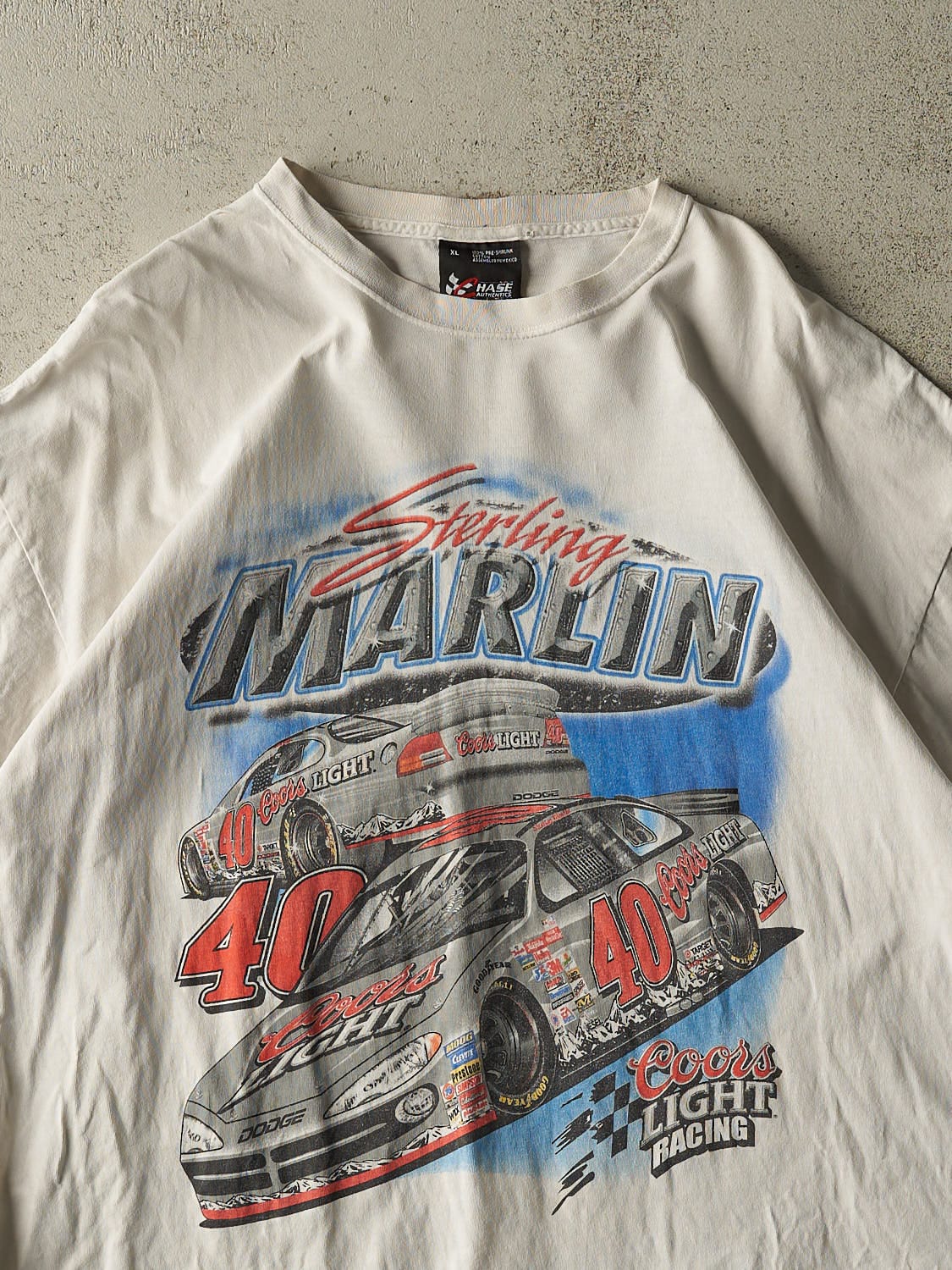 Vintage Y2K White Sterling Marlin Coors Light Racing Tee (XXL)