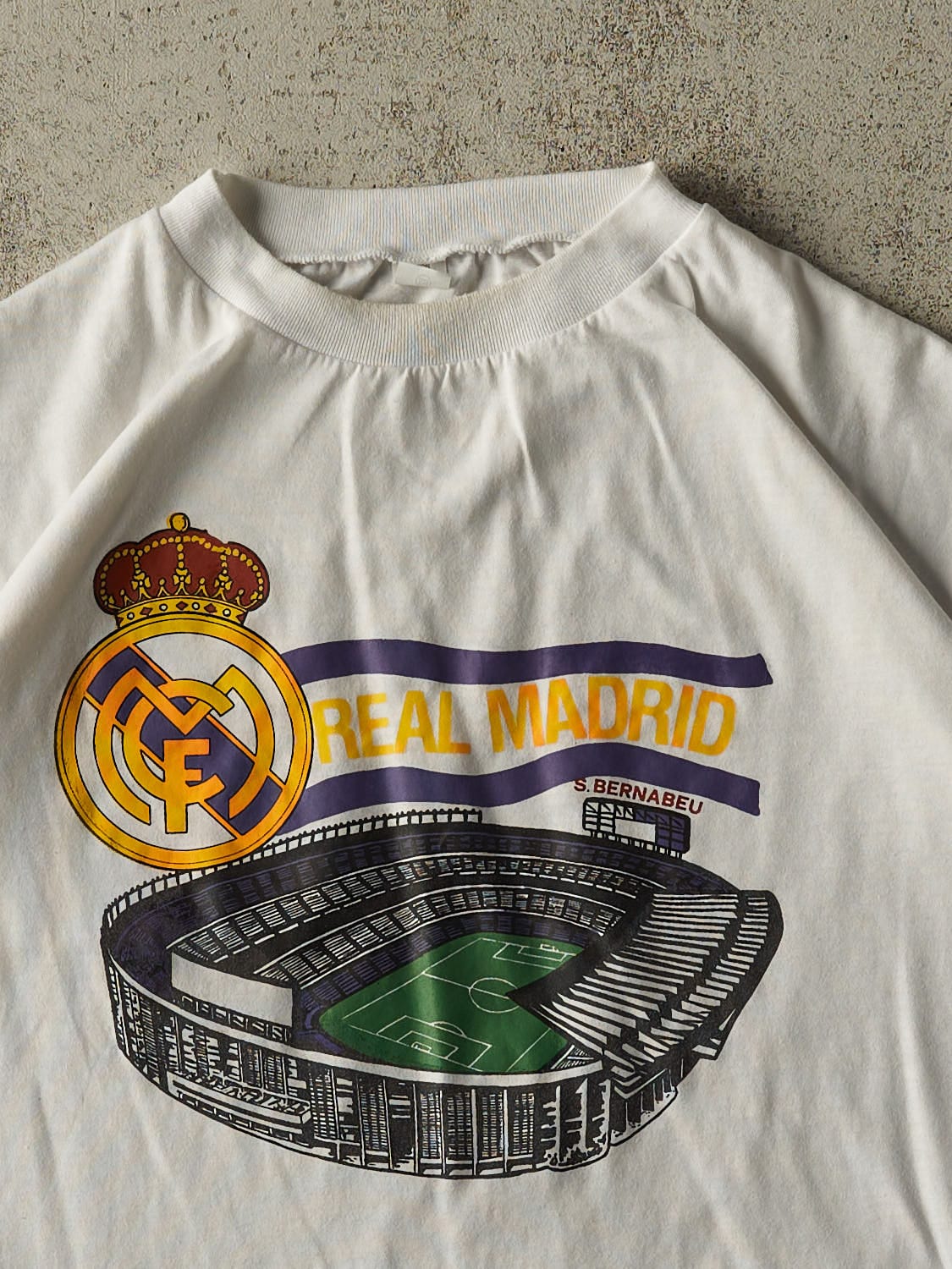 Vintage 90s White Real Madrid Tee (S/M)