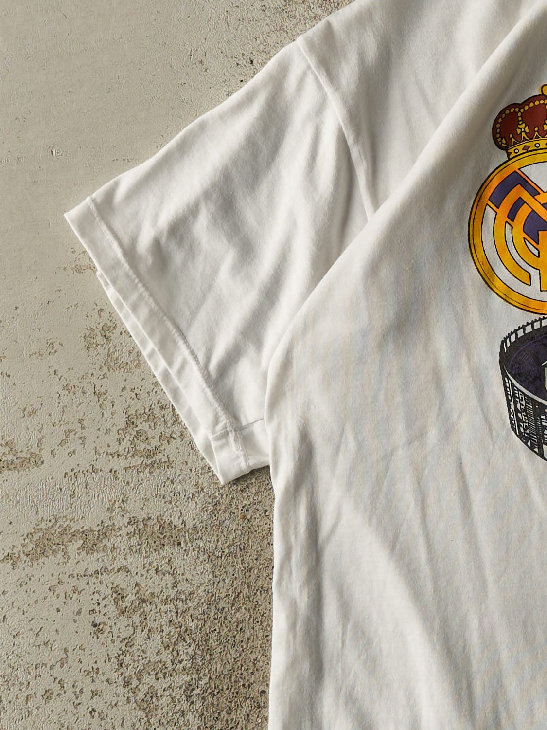 Vintage 90s White Real Madrid Tee (S/M)