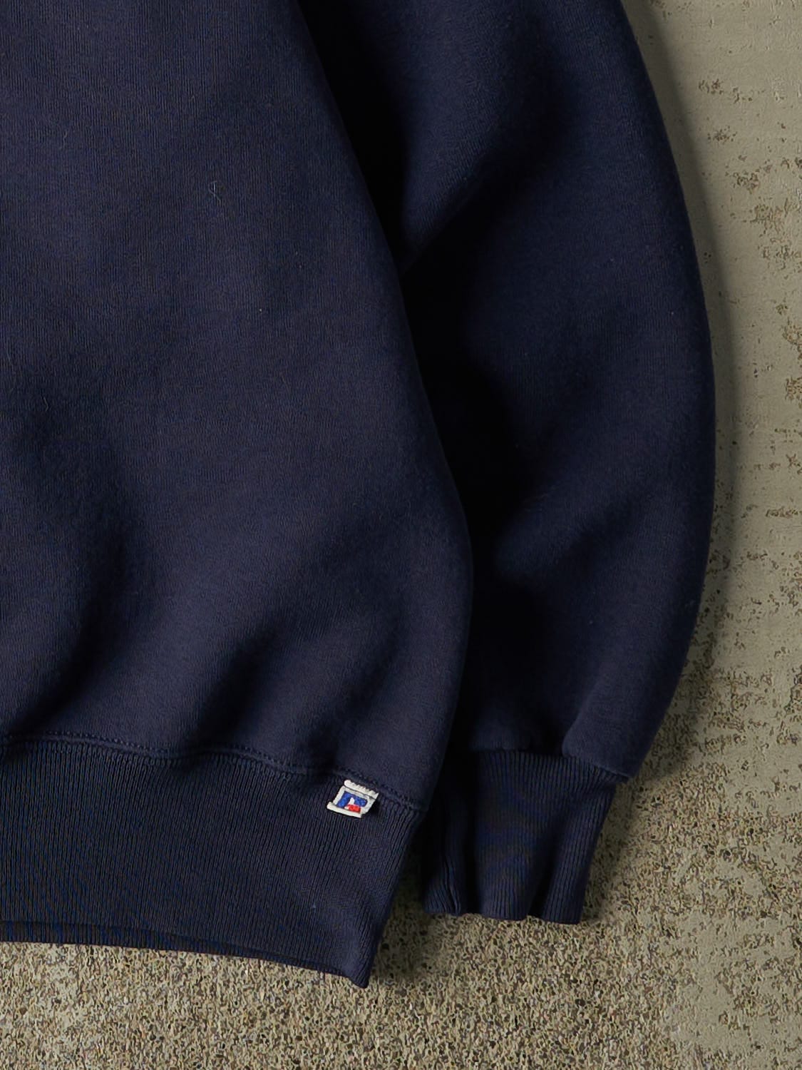 Vintage 90s Navy Blue Russell Athletic Blank Crewneck (S/M)