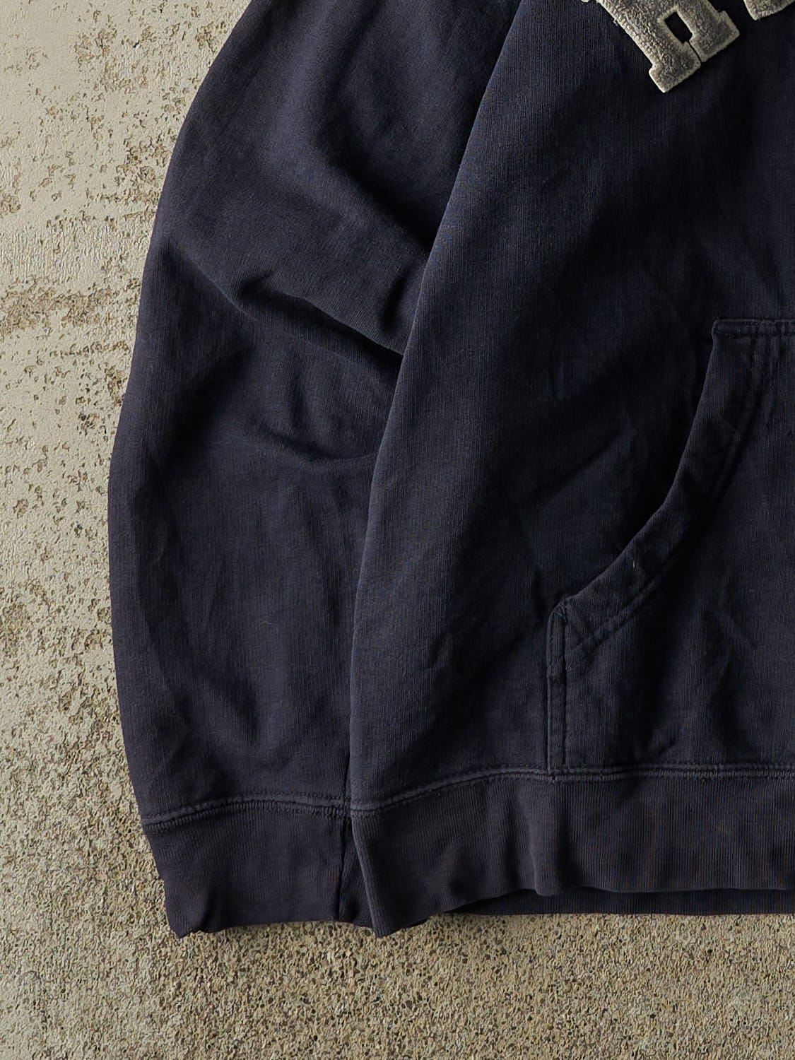 Vintage 90s Navy Blue Tommy Hilfiger Embroidered Zip Up Hoodie (L/XL)