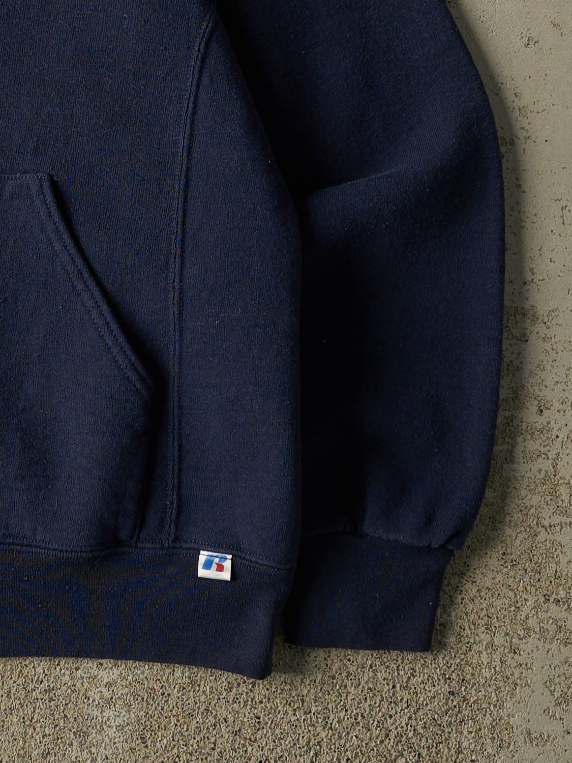 Vintage Y2K Navy Blue Russell Athletic Sault College Hoodie (S/M)