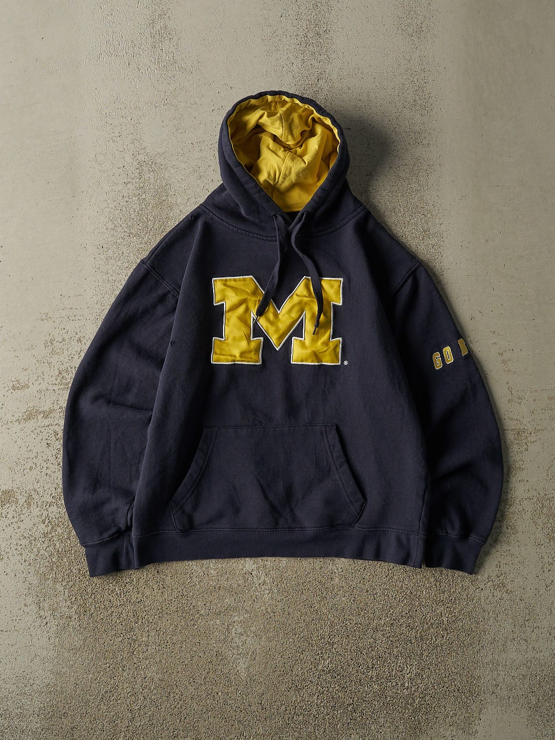 Vintage Y2K Navy Blue University of Michigan Hoodie (XS/S)