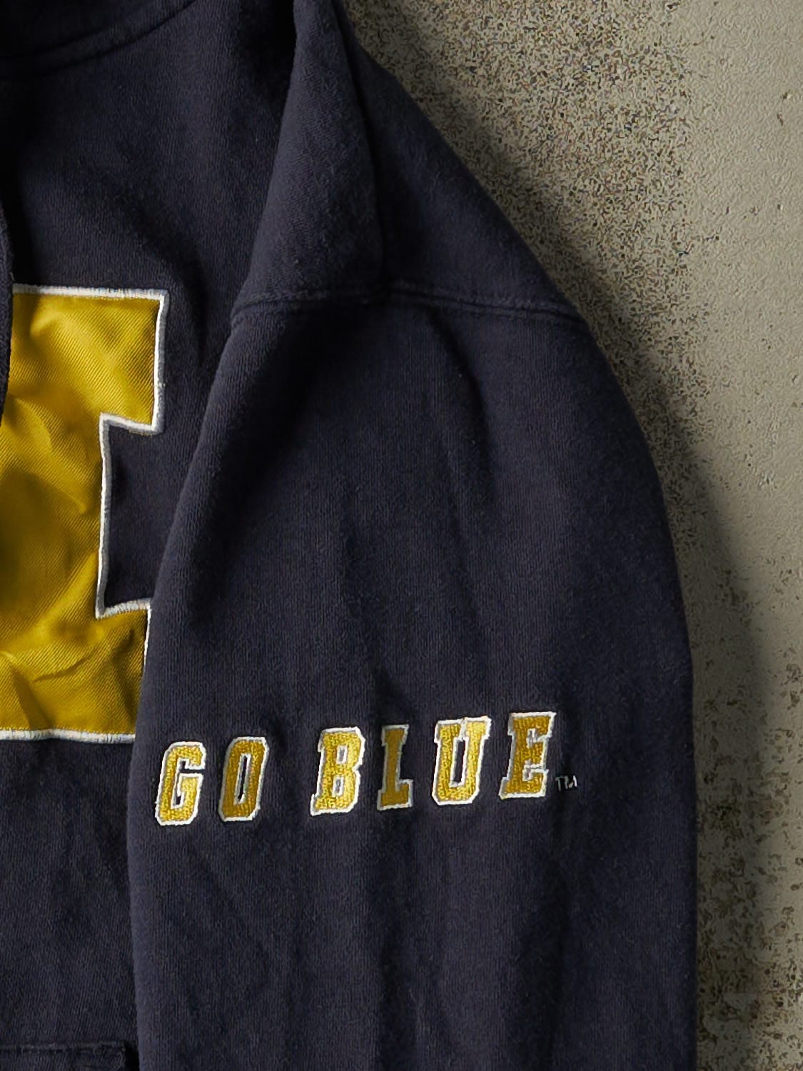 Vintage Y2K Navy Blue University of Michigan Hoodie (XS/S)