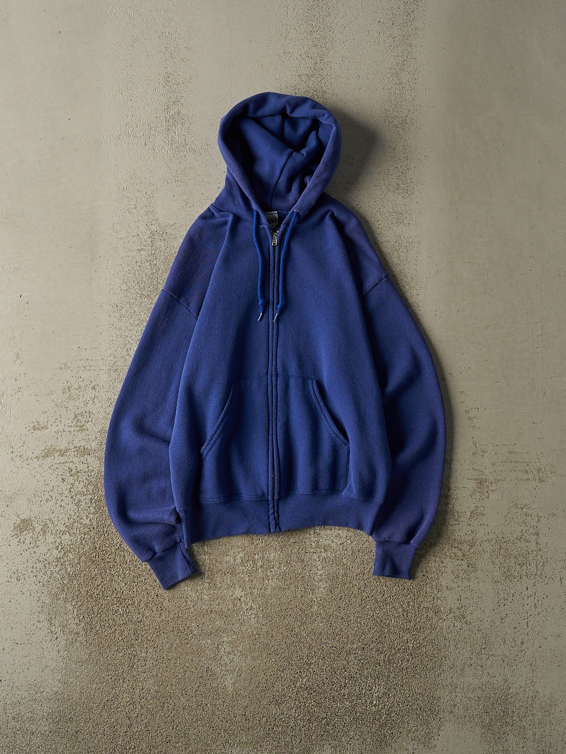 Vintage 90s Royal Blue Blank Zip Up Hoodie (S)