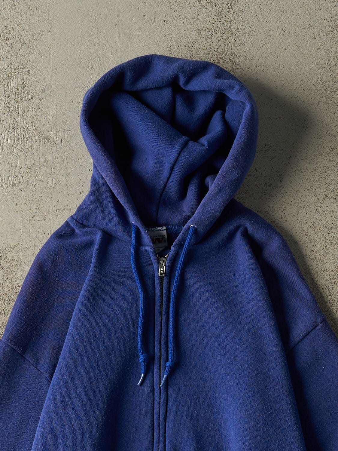 Vintage 90s Royal Blue Blank Zip Up Hoodie (S)