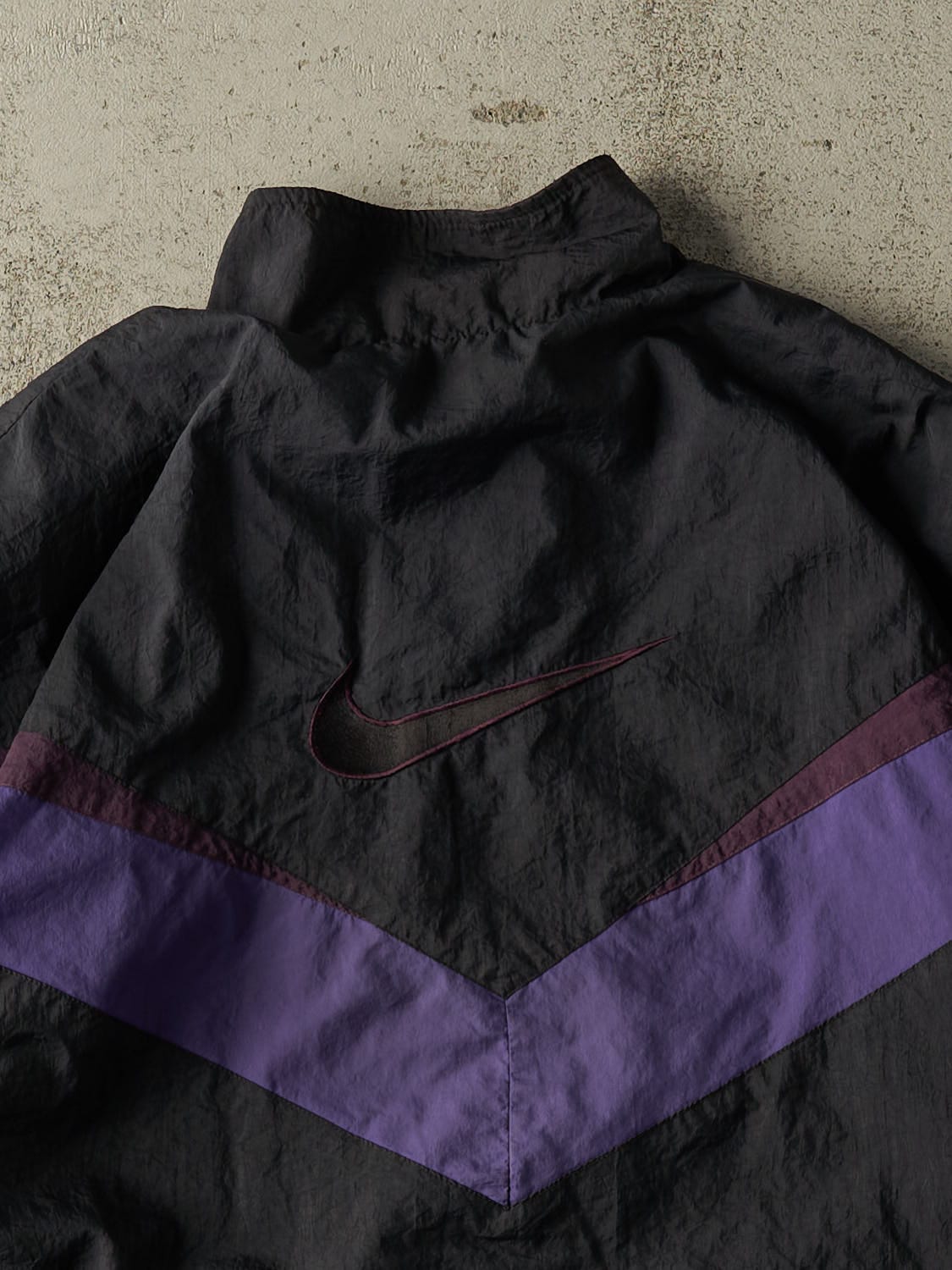Vintage 90s Black & Purple Nike Embroidered Windbreaker Jacket (M/L)