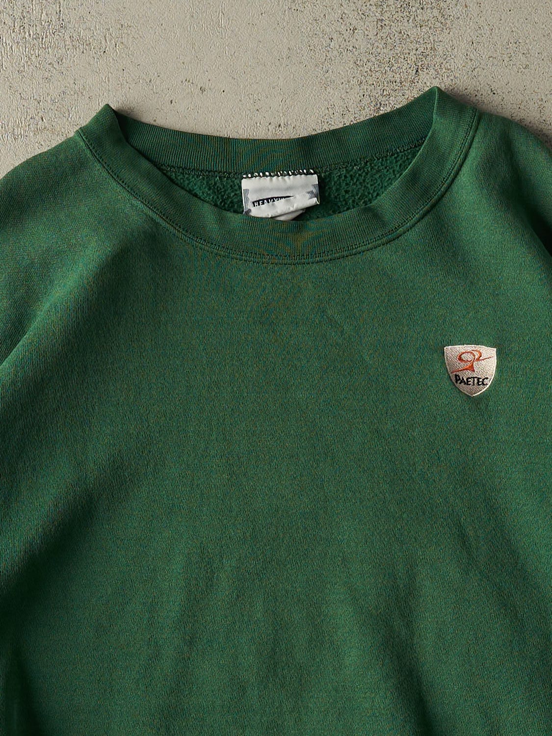 Vintage 90s Faded Green Paetec Embroidered Crewneck (XL/XXL)