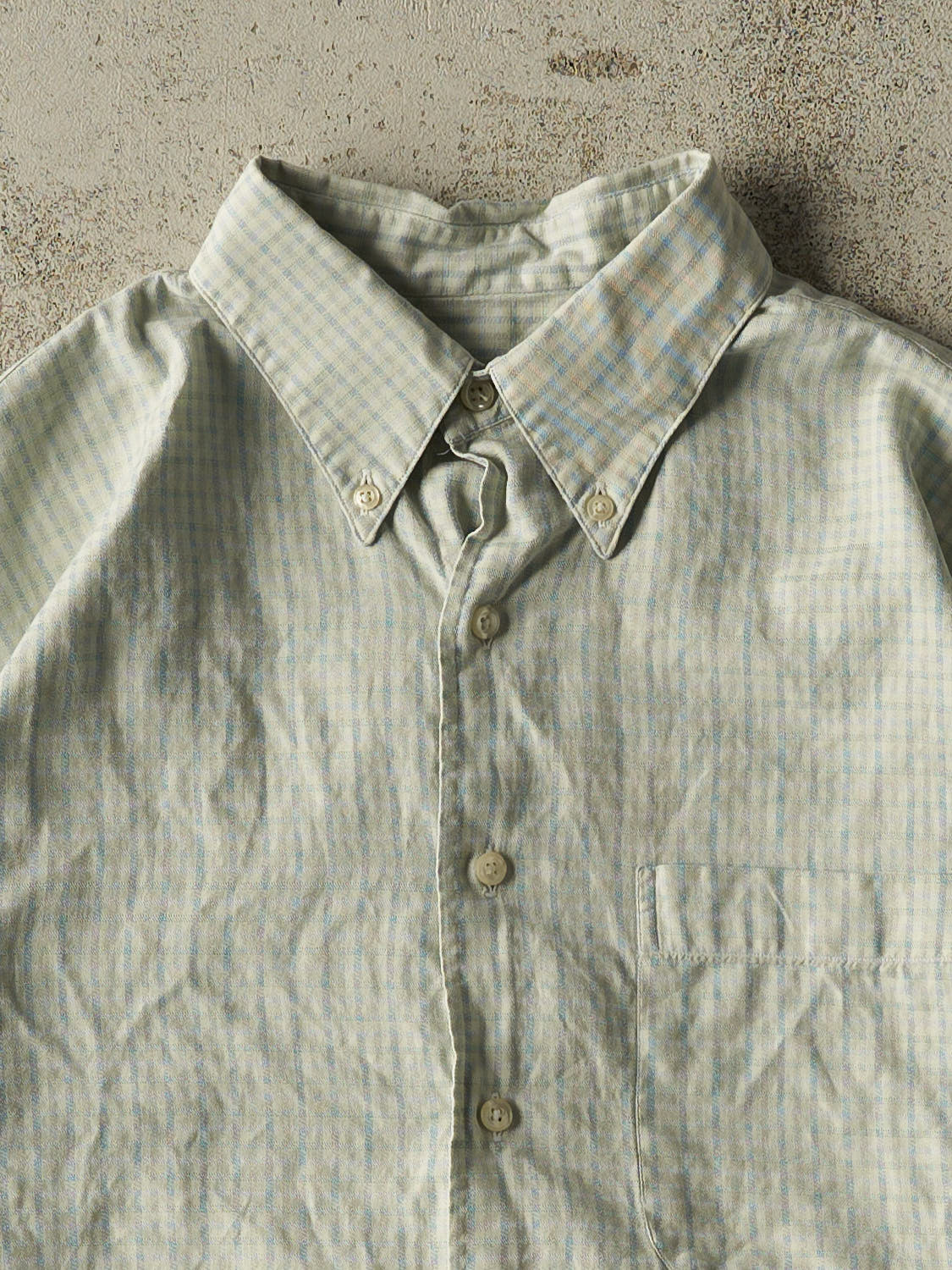 Vintage Y2K Green Burberry Cropped Button Up Long Sleeve (M)